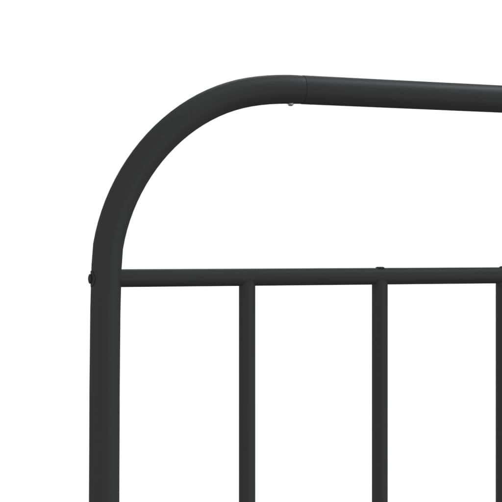 Cadre de lit métal sans matelas avec pied de lit noir 75x190 cm - XIOS