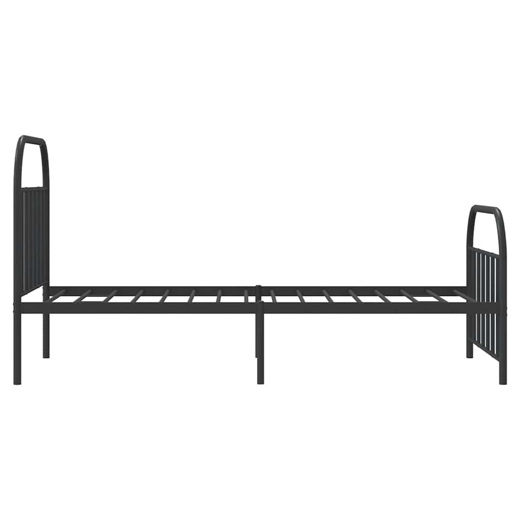 Cadre de lit métal sans matelas et pied de lit noir 100x200 cm - XIOS