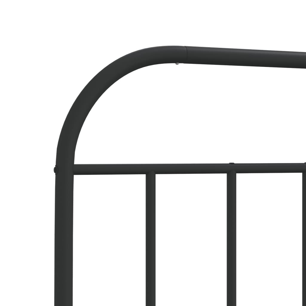 Cadre de lit métal sans matelas avec pied de lit noir 107x203cm - XIOS