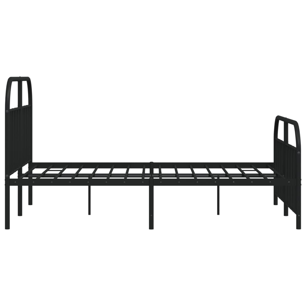 Cadre de lit métal sans matelas avec pied de lit noir 140x190cm - XIOS