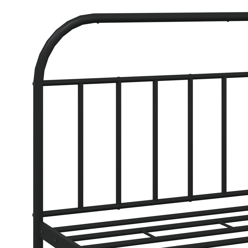 Cadre de lit métal sans matelas avec pied de lit noir 160x200cm - XIOS