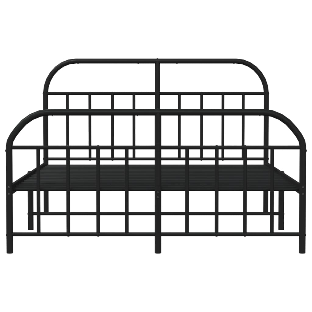 Cadre de lit métal sans matelas avec pied de lit noir 180x200cm - XIOS