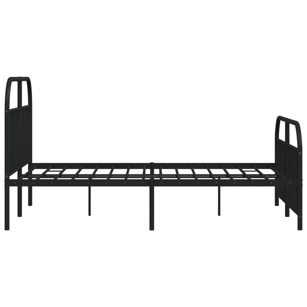 Cadre de lit métal sans matelas avec pied de lit noir 180x200cm - XIOS