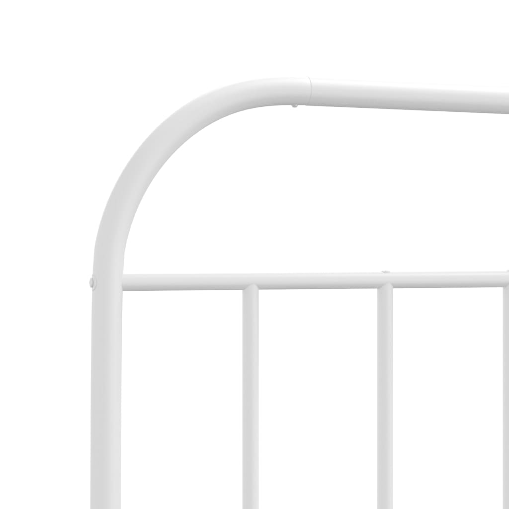 Cadre de lit métal sans matelas avec tête de lit blanc 75x190cm - XIOS