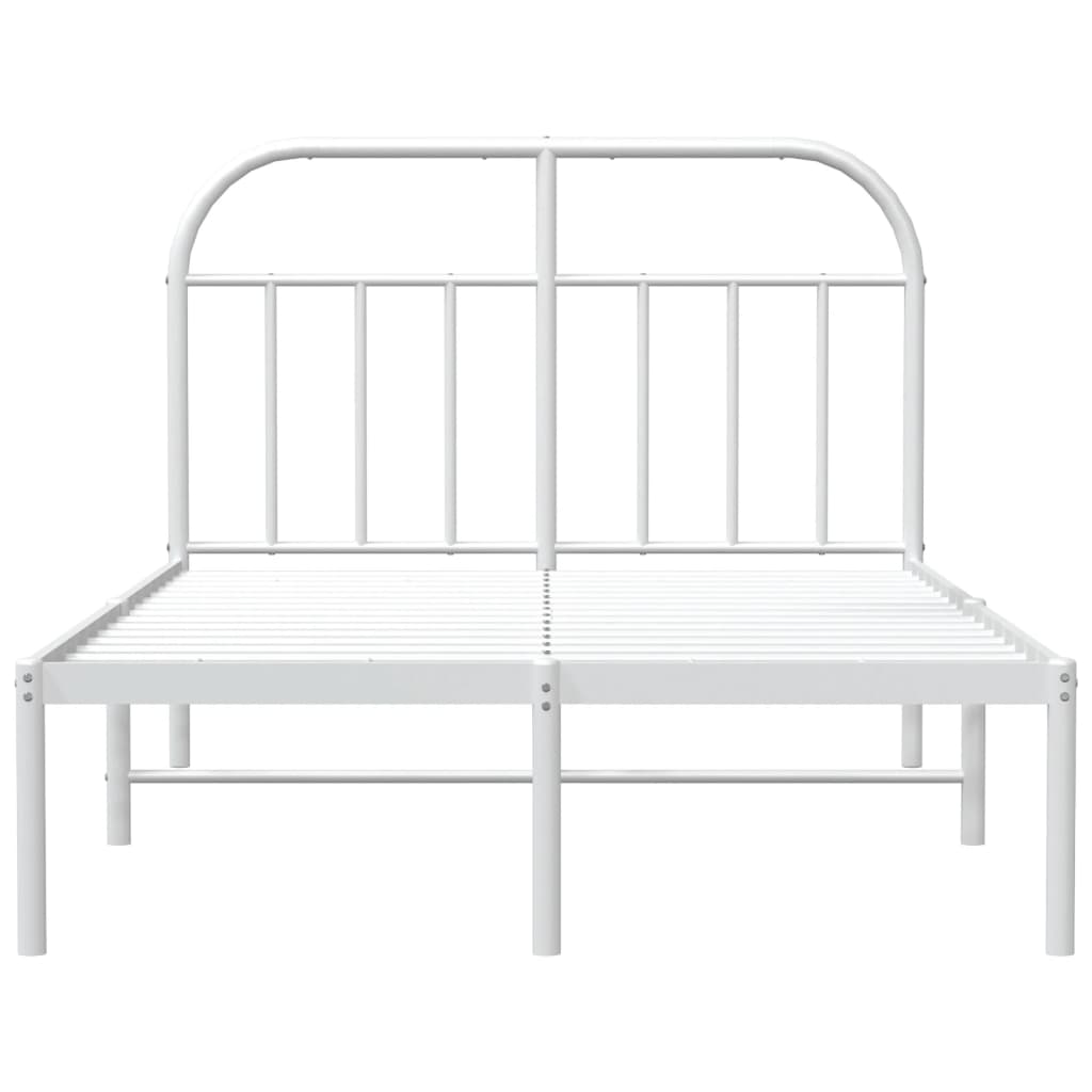 Cadre de lit métal sans matelas et tête de lit blanc 120x200 cm - XIOS