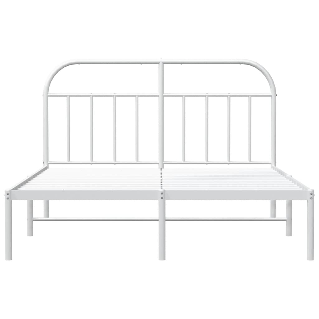 Cadre de lit métal sans matelas et tête de lit blanc 140x200 cm - XIOS