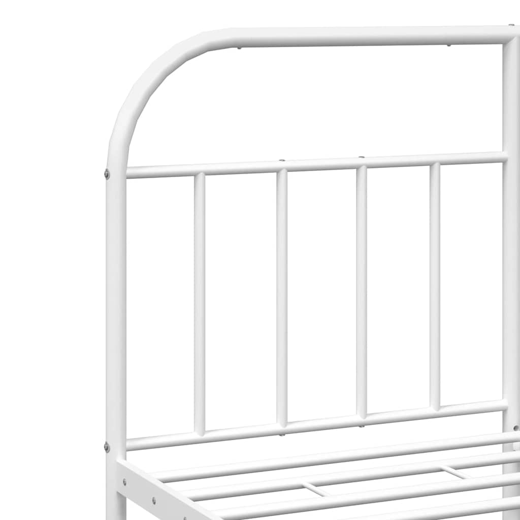 Cadre de lit métal sans matelas et tête de lit blanc 150x200 cm - XIOS
