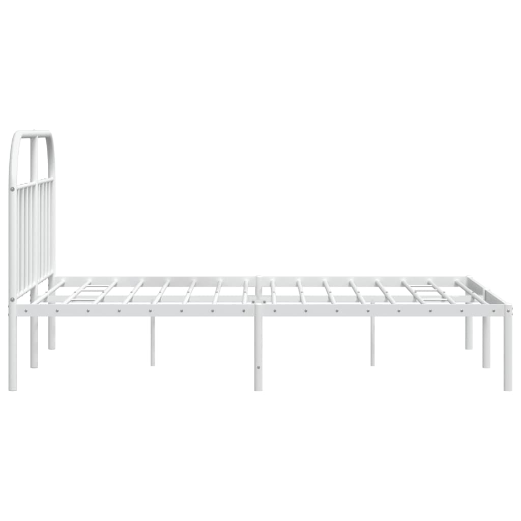 Cadre de lit métal sans matelas et tête de lit blanc 160x200 cm - XIOS