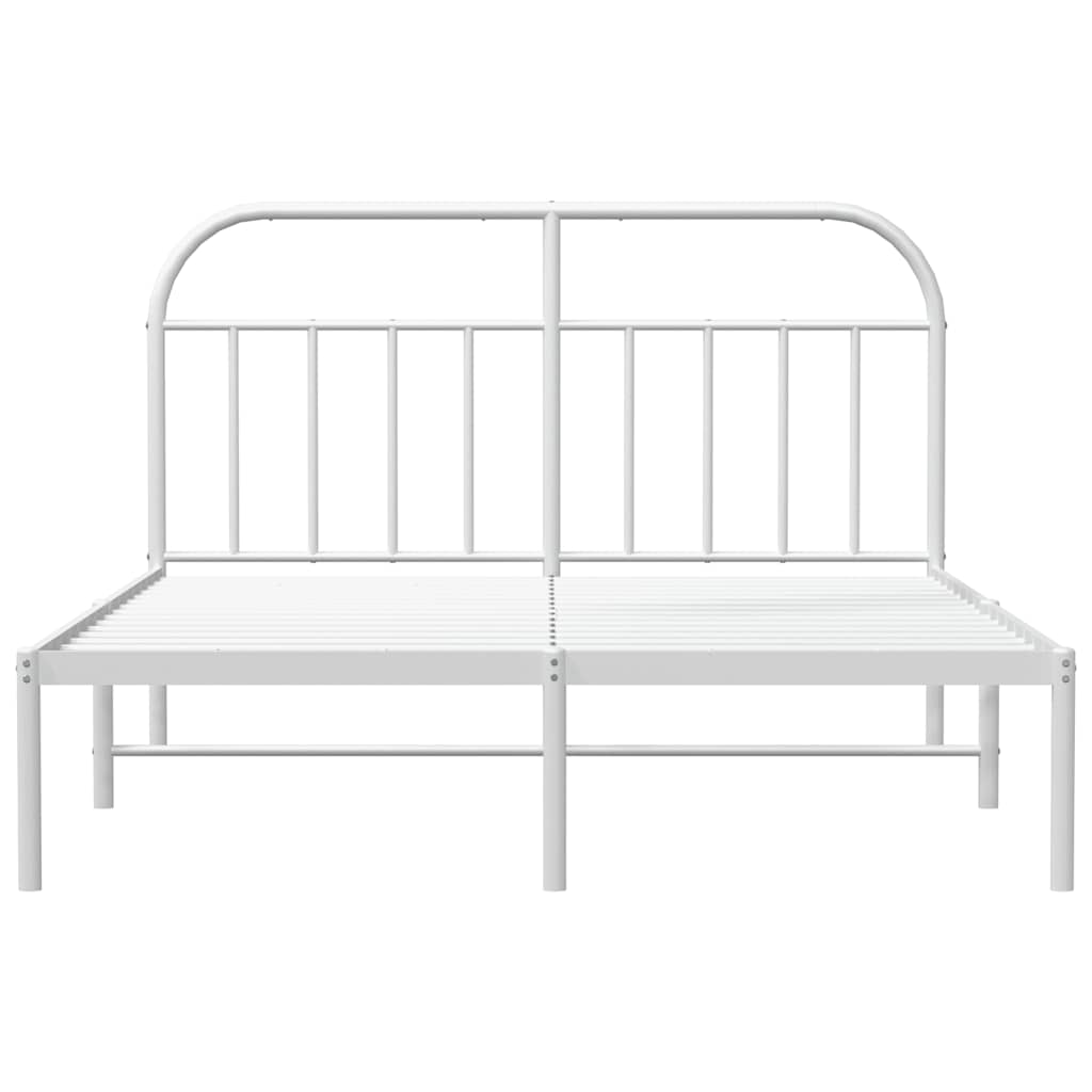 Cadre de lit métal sans matelas et tête de lit blanc 183x213 cm - XIOS