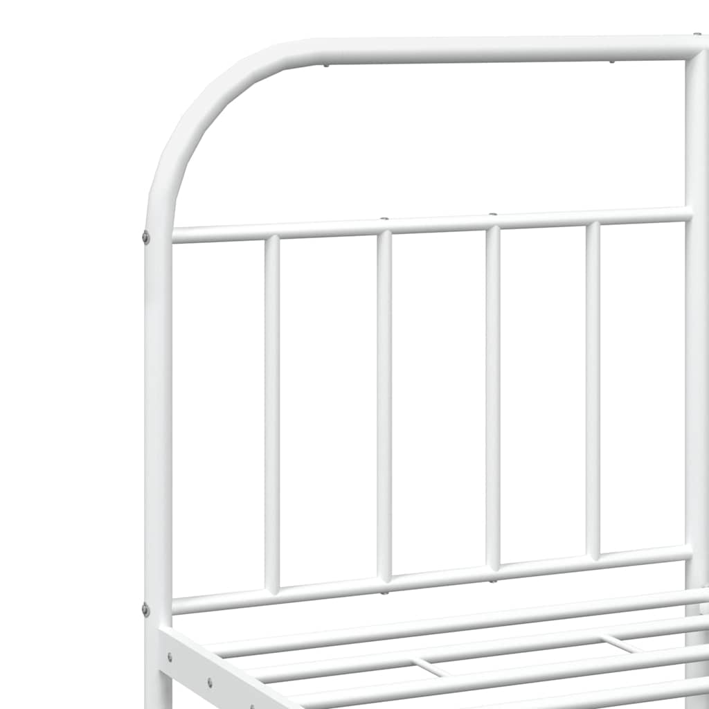Cadre de lit métal sans matelas et tête de lit blanc 183x213 cm - XIOS