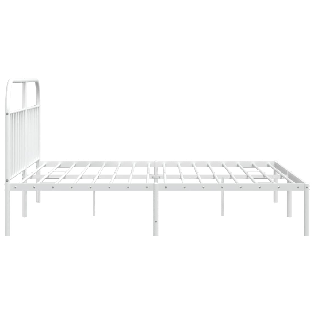Cadre de lit métal sans matelas et tête de lit blanc 200x200 cm - XIOS
