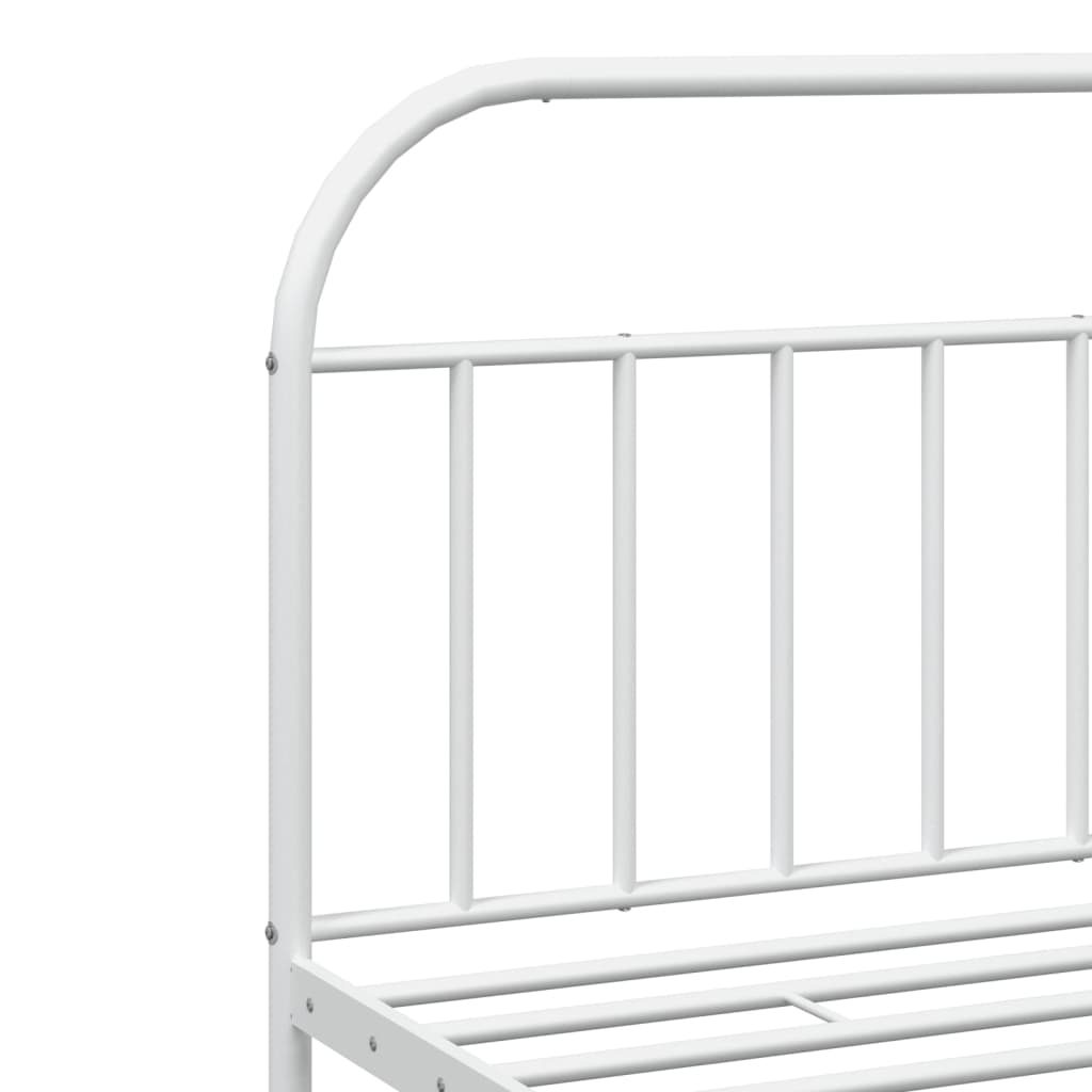 Cadre de lit métal sans matelas et tête de lit blanc 200x200 cm - XIOS