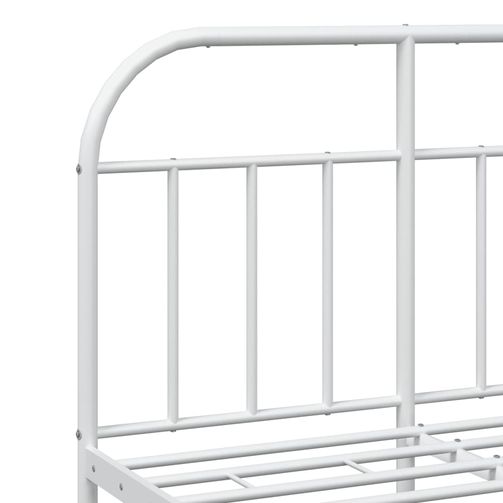 Cadre de lit métal sans matelas et pied de lit blanc 120x190 cm - XIOS