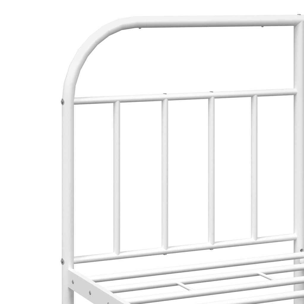Cadre de lit métal sans matelas et pied de lit blanc 150x200 cm - XIOS