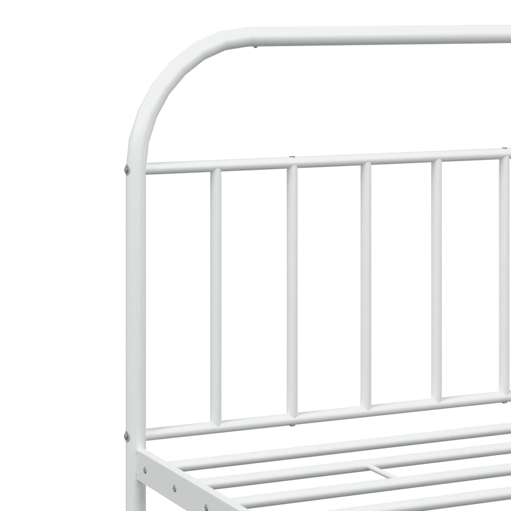 Cadre de lit métal sans matelas et pied de lit blanc 200x200 cm - XIOS