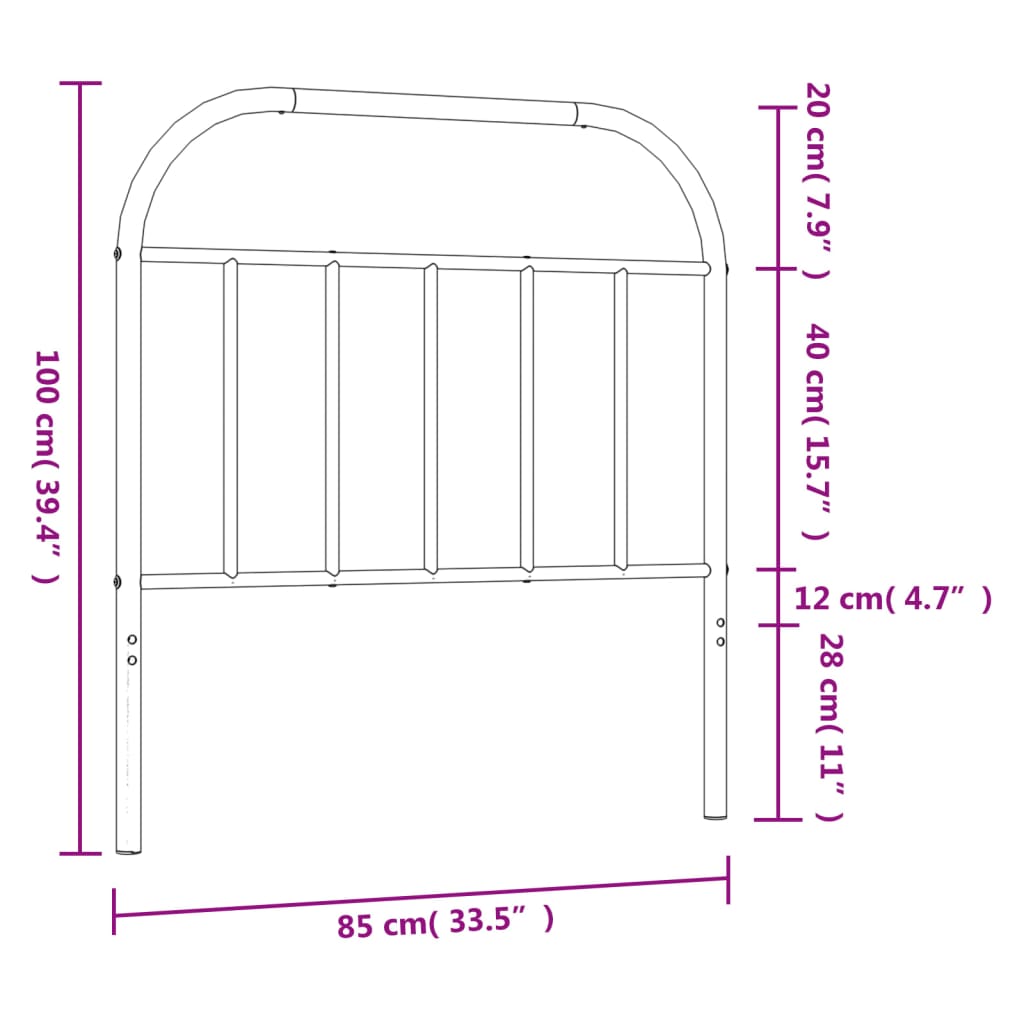 Tête de lit métal blanc 80 cm - XIOS