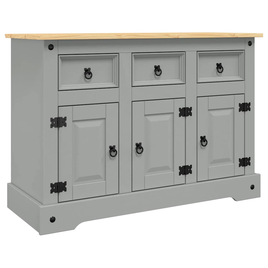 Buffet Corona gris 112x43x78 cm bois massif pin mexicain - XIOS
