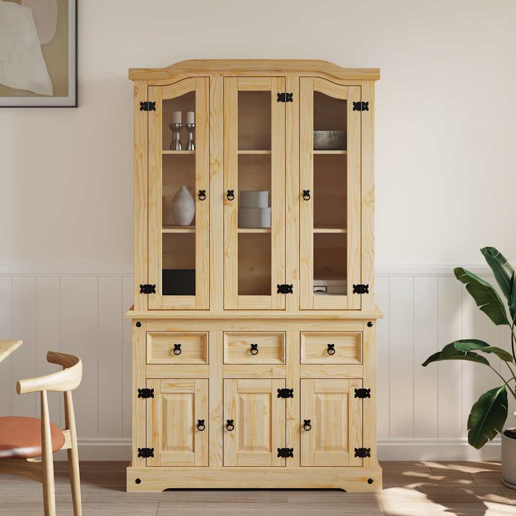 Buffet Corona marron 112x43x196 cm bois massif pin mexicain - XIOS