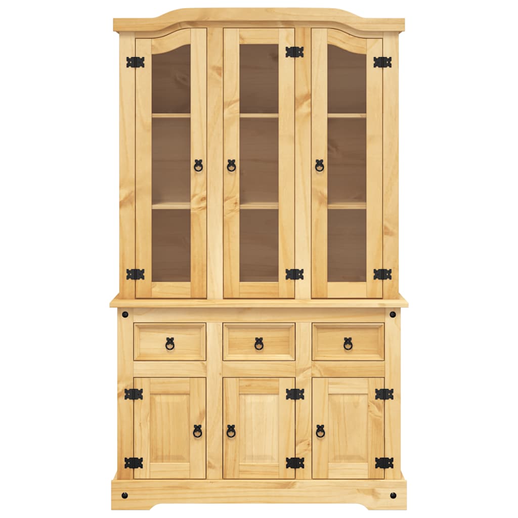 Buffet Corona marron 112x43x191,5 cm bois massif pin mexicain
