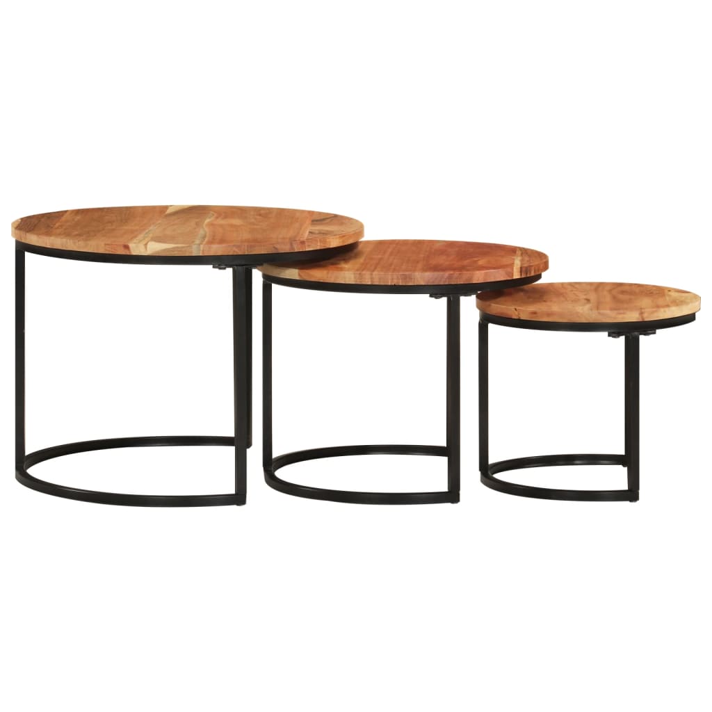 Tables gigognes 3 pcs bois massif d'acacia - XIOS