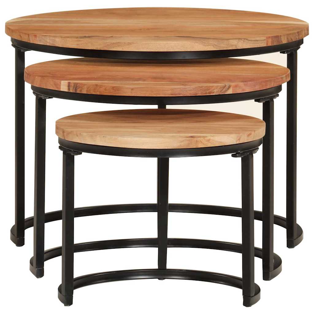 Tables gigognes 3 pcs bois massif d'acacia - XIOS