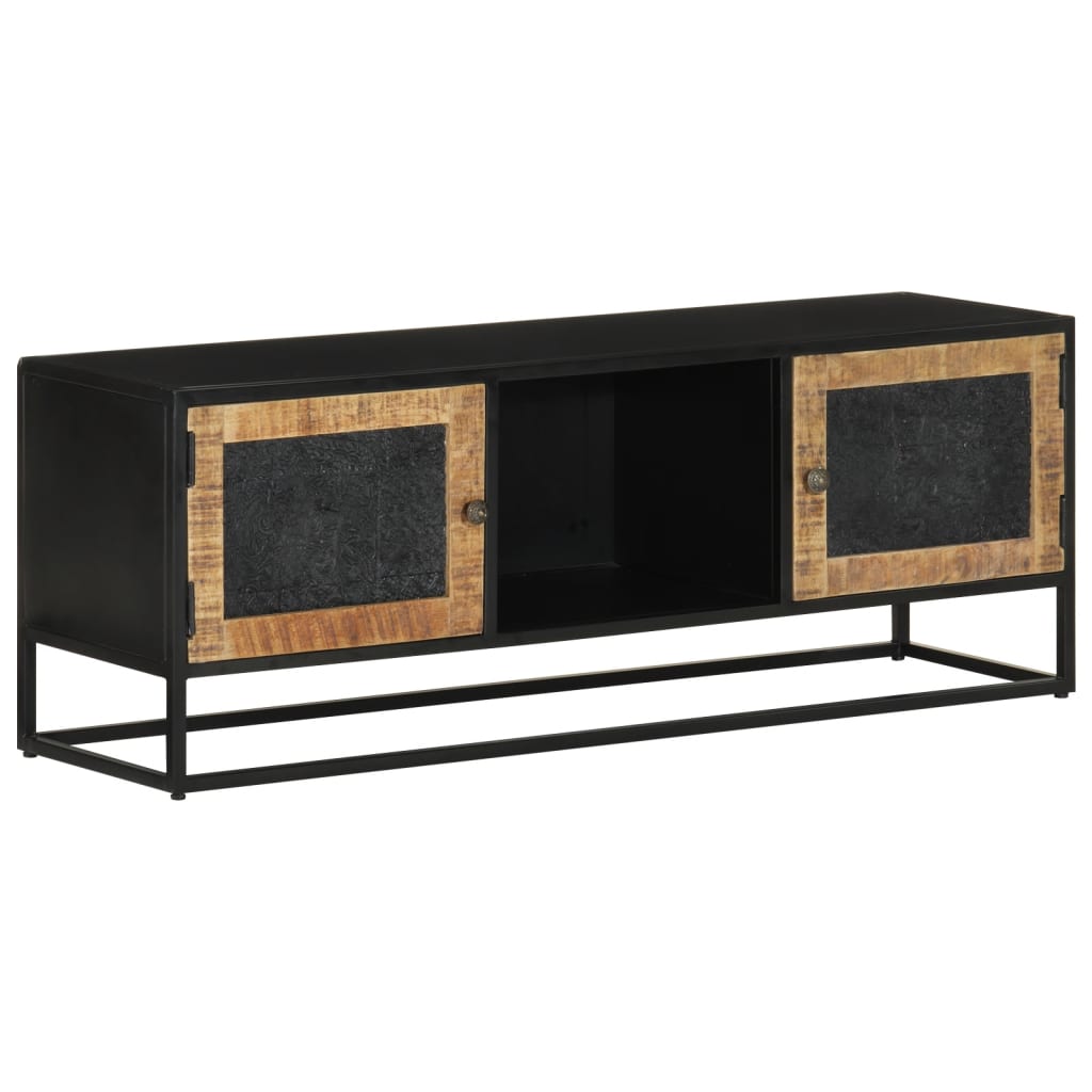 Meuble TV 110x30x40 cm bois massif de manguier et fer - XIOS