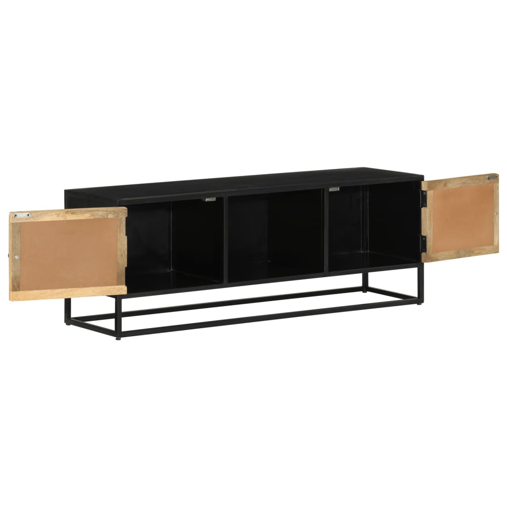 Meuble TV 110x30x40 cm bois massif de manguier et fer - XIOS