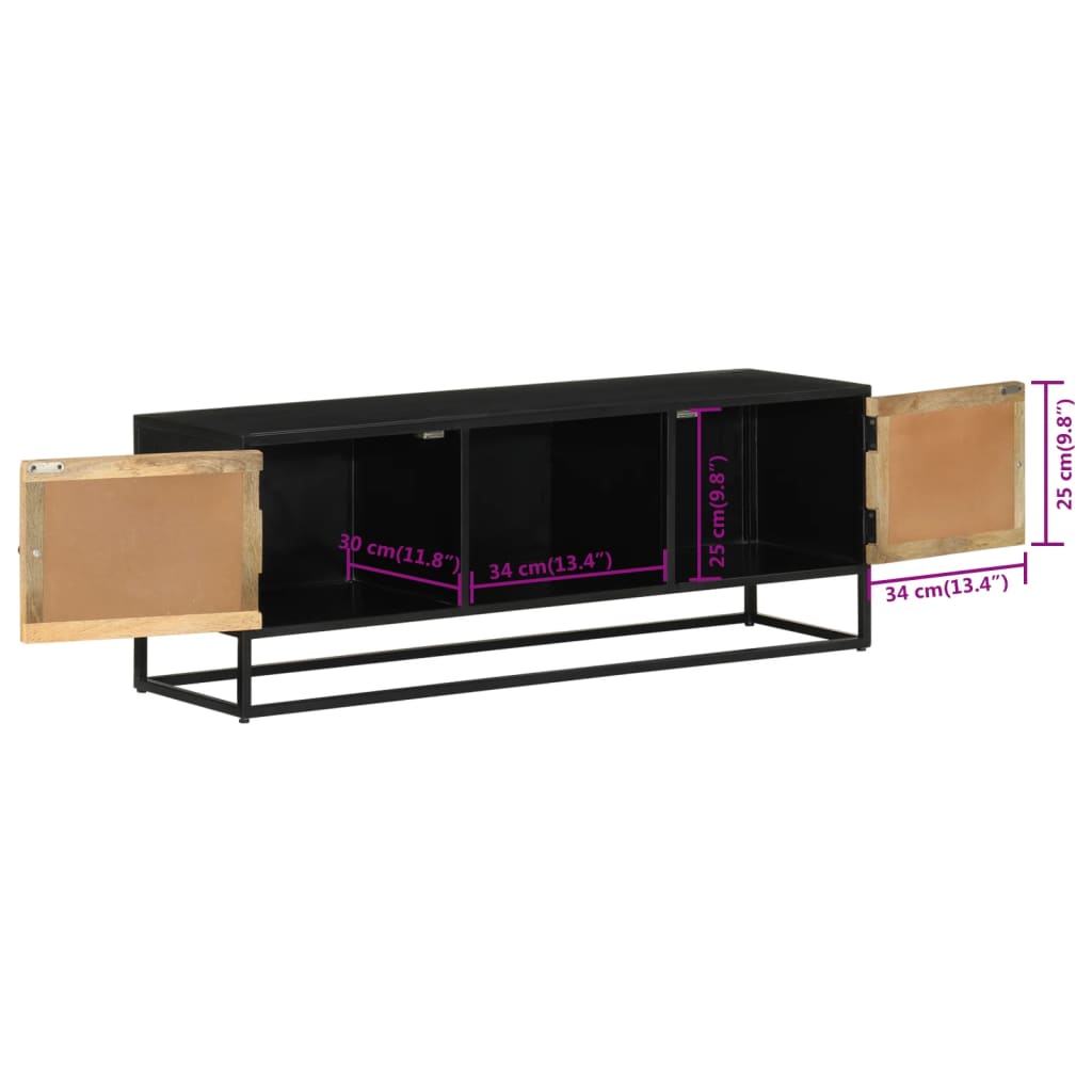 Meuble TV 110x30x40 cm bois massif de manguier et fer - XIOS