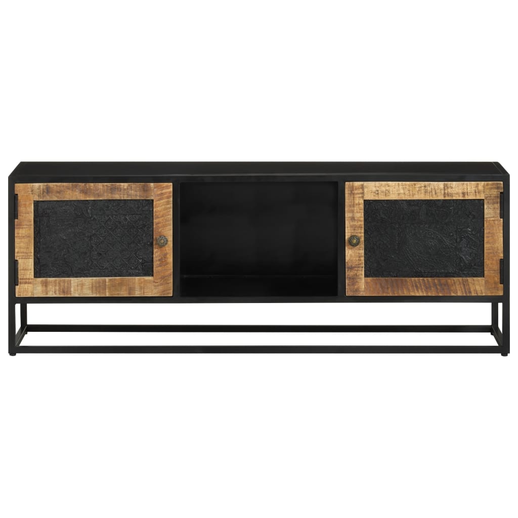 Meuble TV 110x30x40 cm bois massif de manguier et fer - XIOS