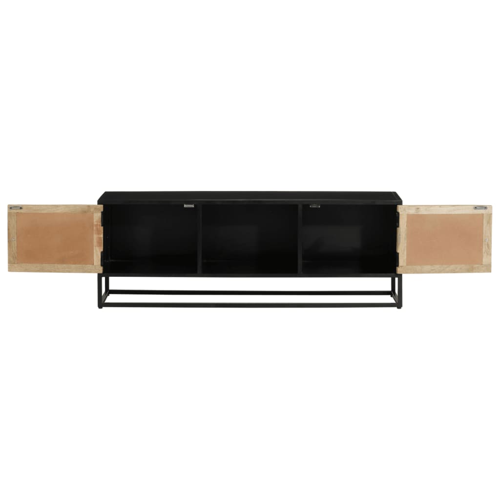 Meuble TV 110x30x40 cm bois massif de manguier et fer - XIOS