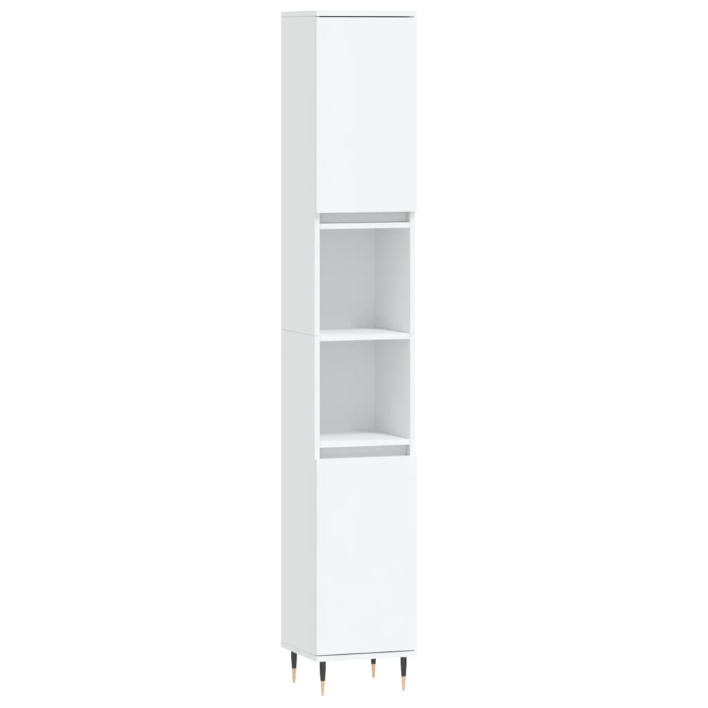 Ensemble d'armoires salle de bain 3 pcs blanc bois d'ingénierie