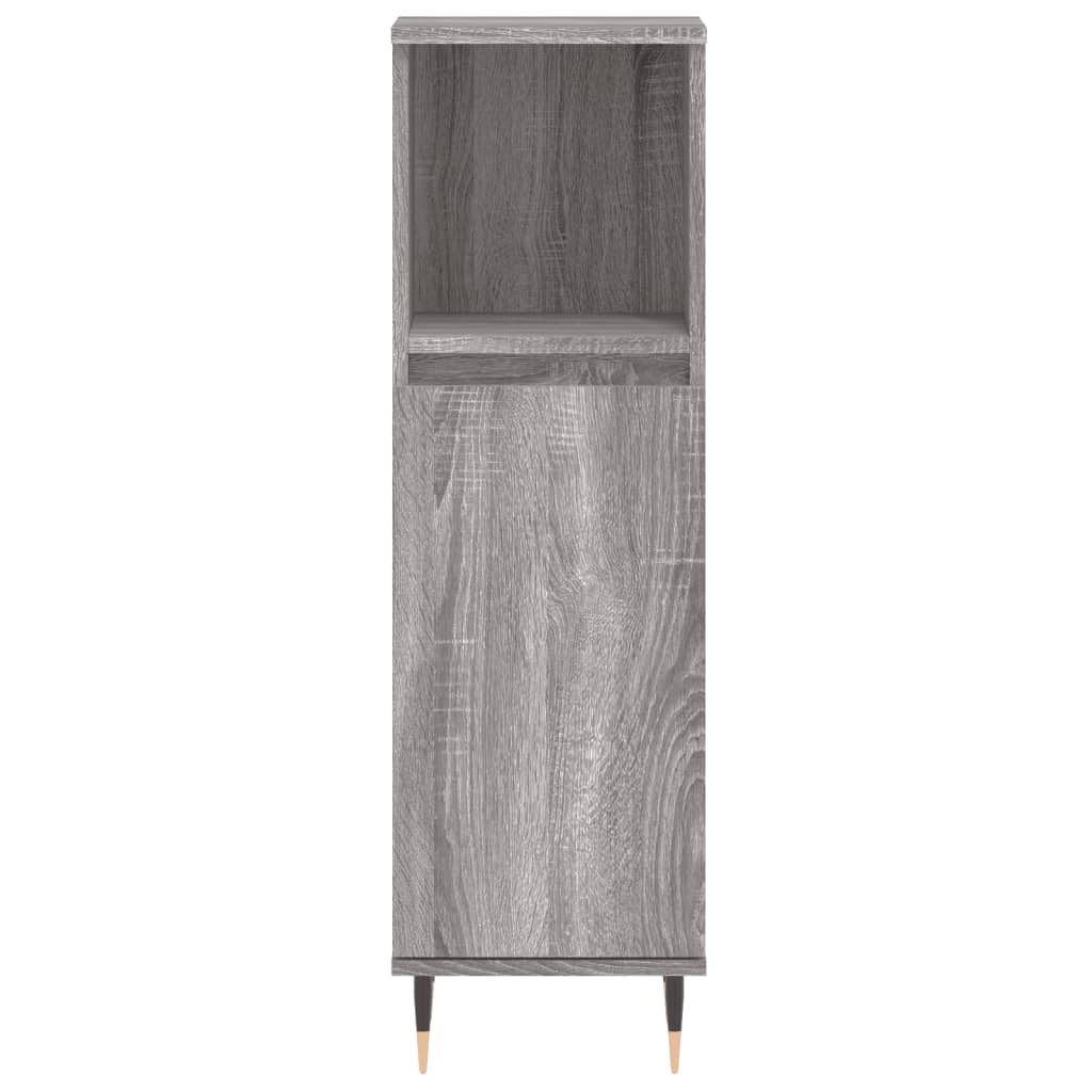 Ensemble d'armoires de salle de bain 3 pcs sonoma gris