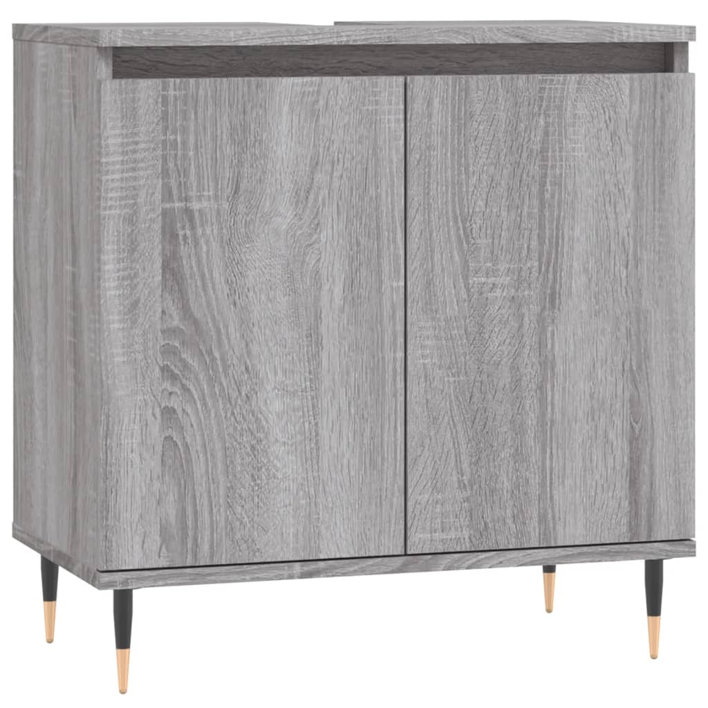 Ensemble d'armoires de salle de bain 3 pcs sonoma gris