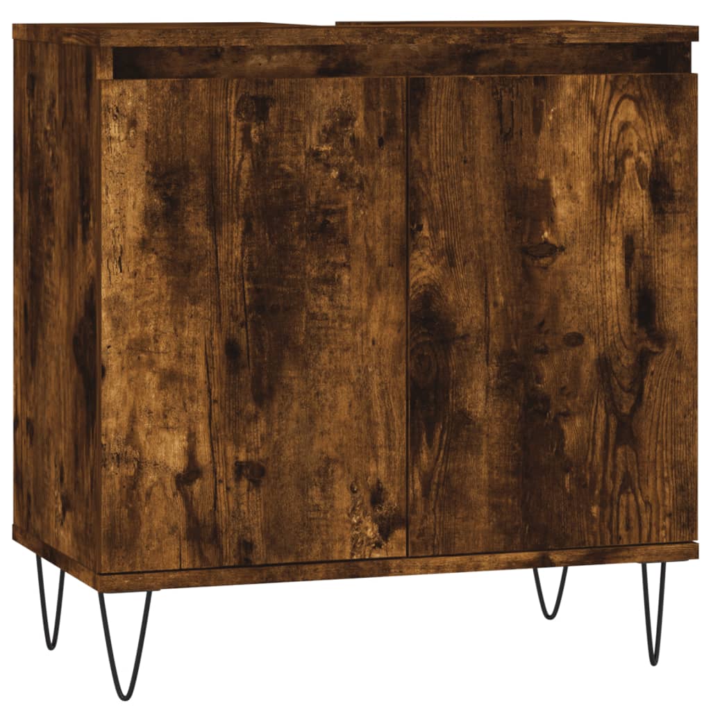 Ensemble d'armoires de salle de bain 3 pcs chêne fumé