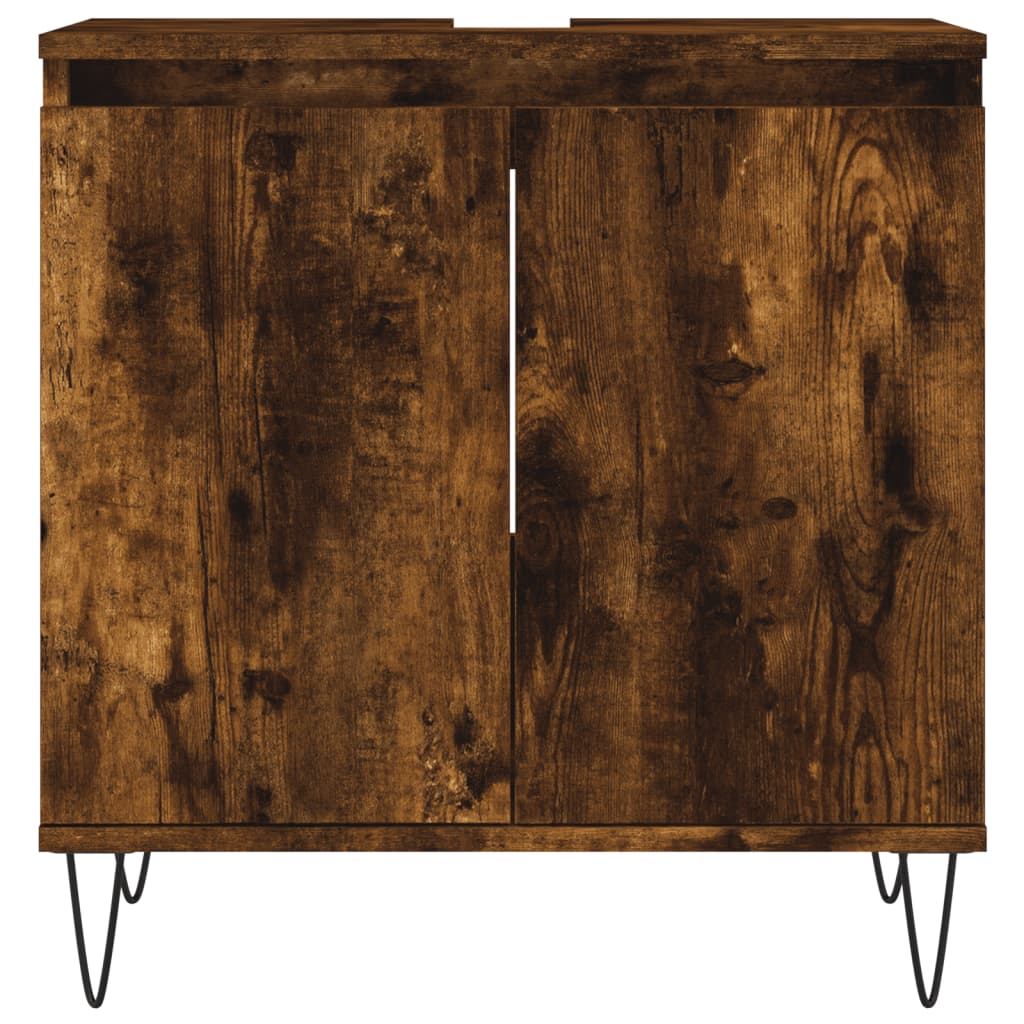 Ensemble d'armoires de salle de bain 3 pcs chêne fumé