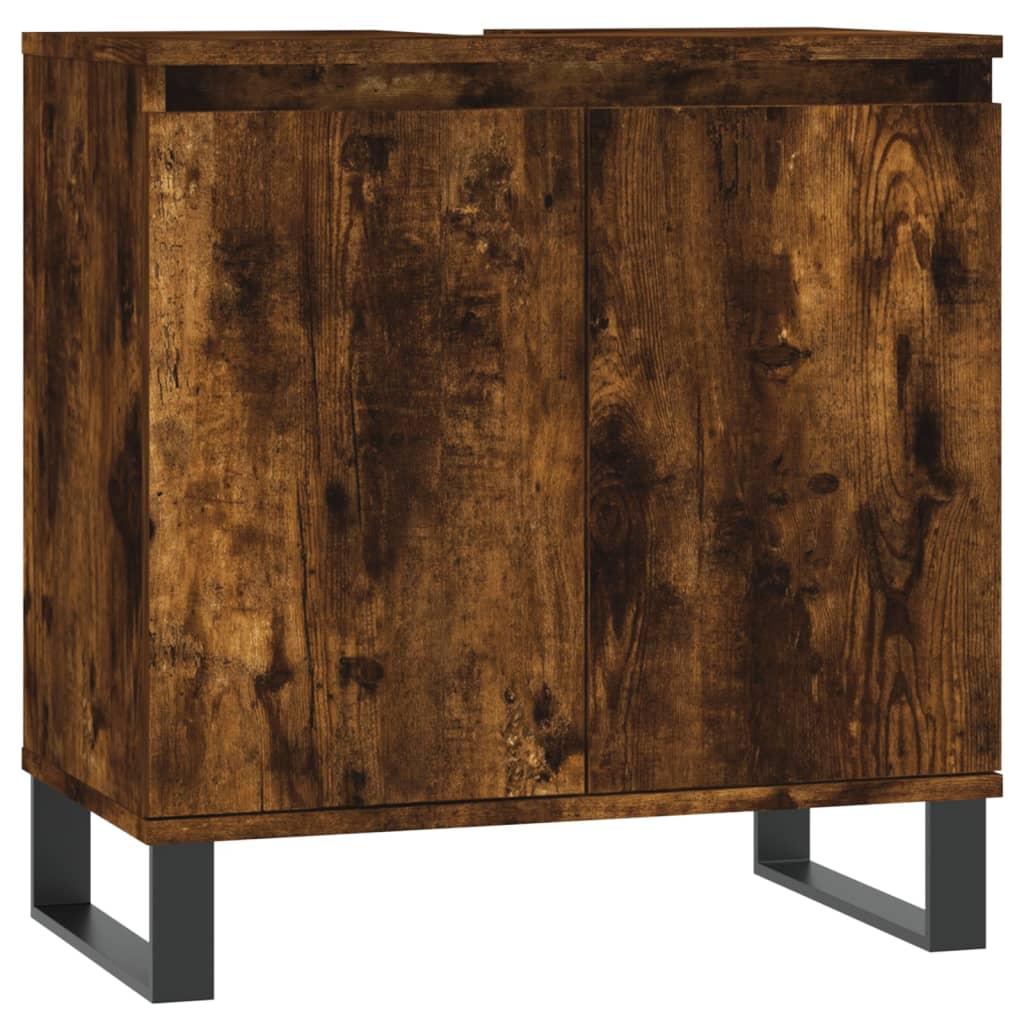 Ensemble d'armoires de salle de bain 3 pcs chêne fumé
