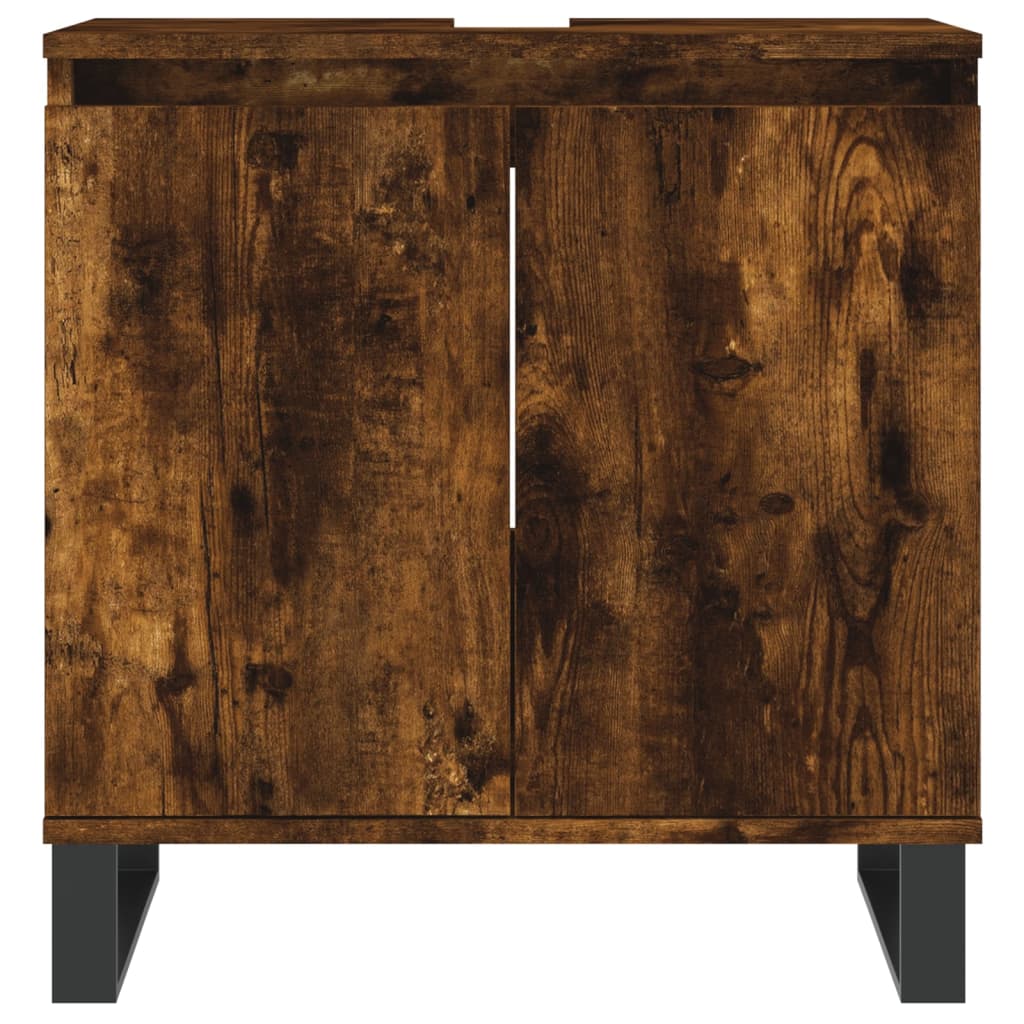 Ensemble d'armoires de salle de bain 3 pcs chêne fumé