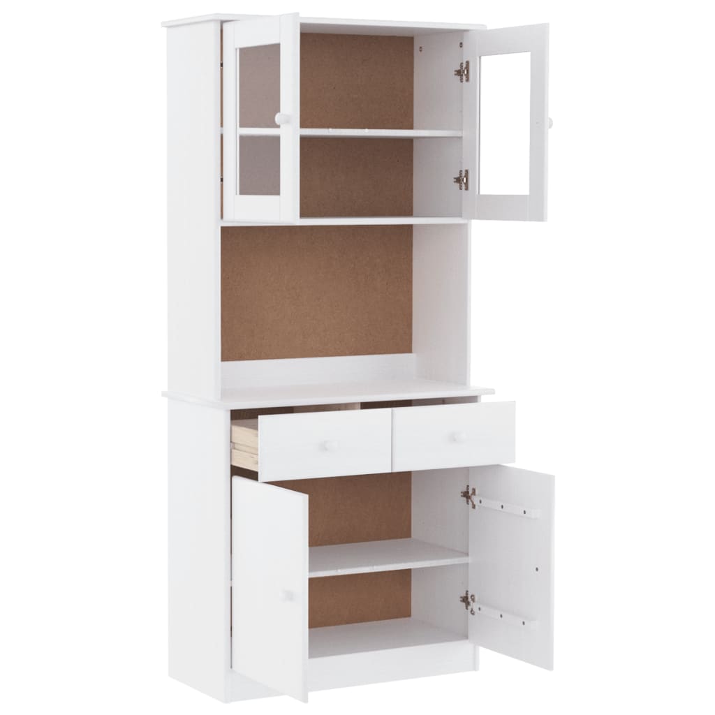 Buffet ALTA blanc 77x35x165 cm bois massif de pin - XIOS