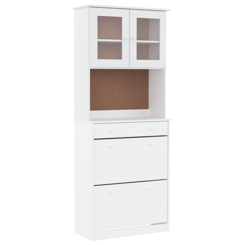 Buffet ALTA blanc 77x35x188 cm bois massif de pin - XIOS
