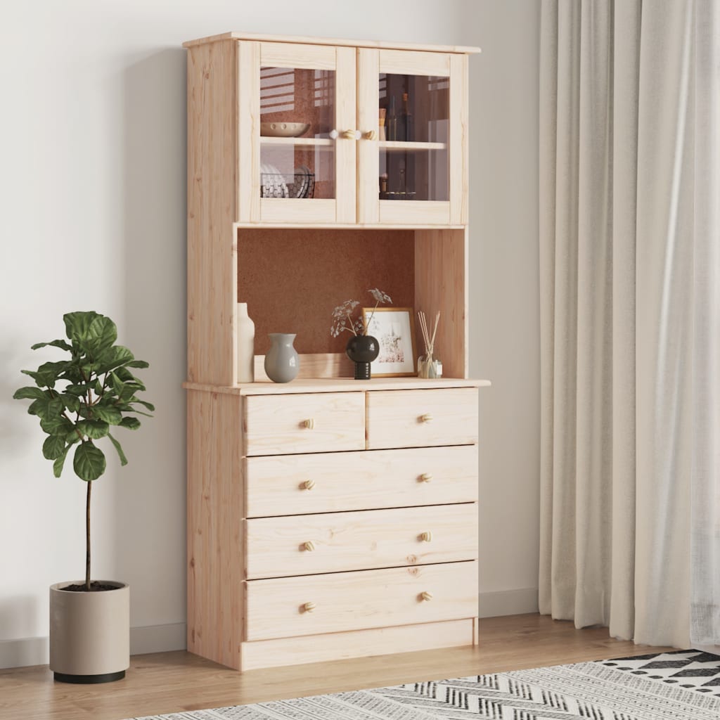 Buffet ALTA 77x35x165 cm bois massif de pin - XIOS