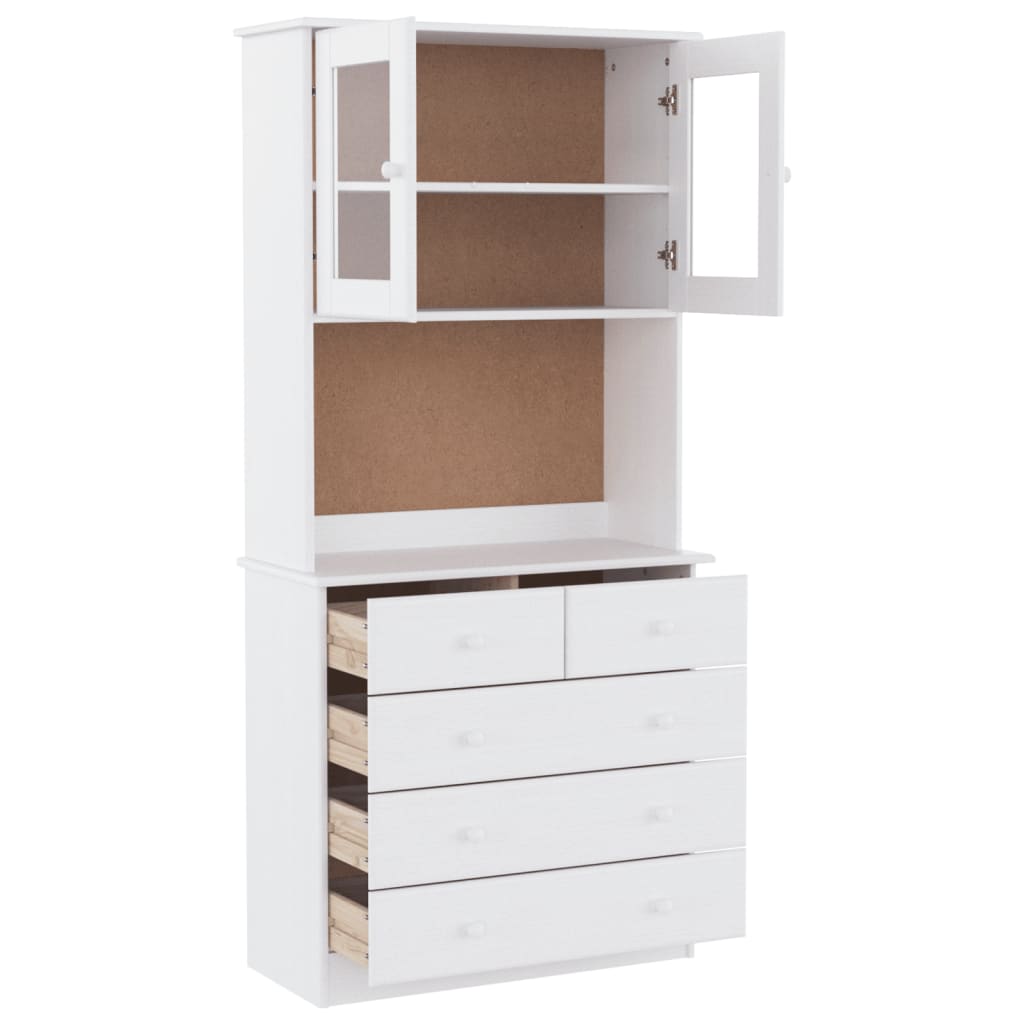 Buffet ALTA blanc 77x35x165 cm bois massif de pin - XIOS