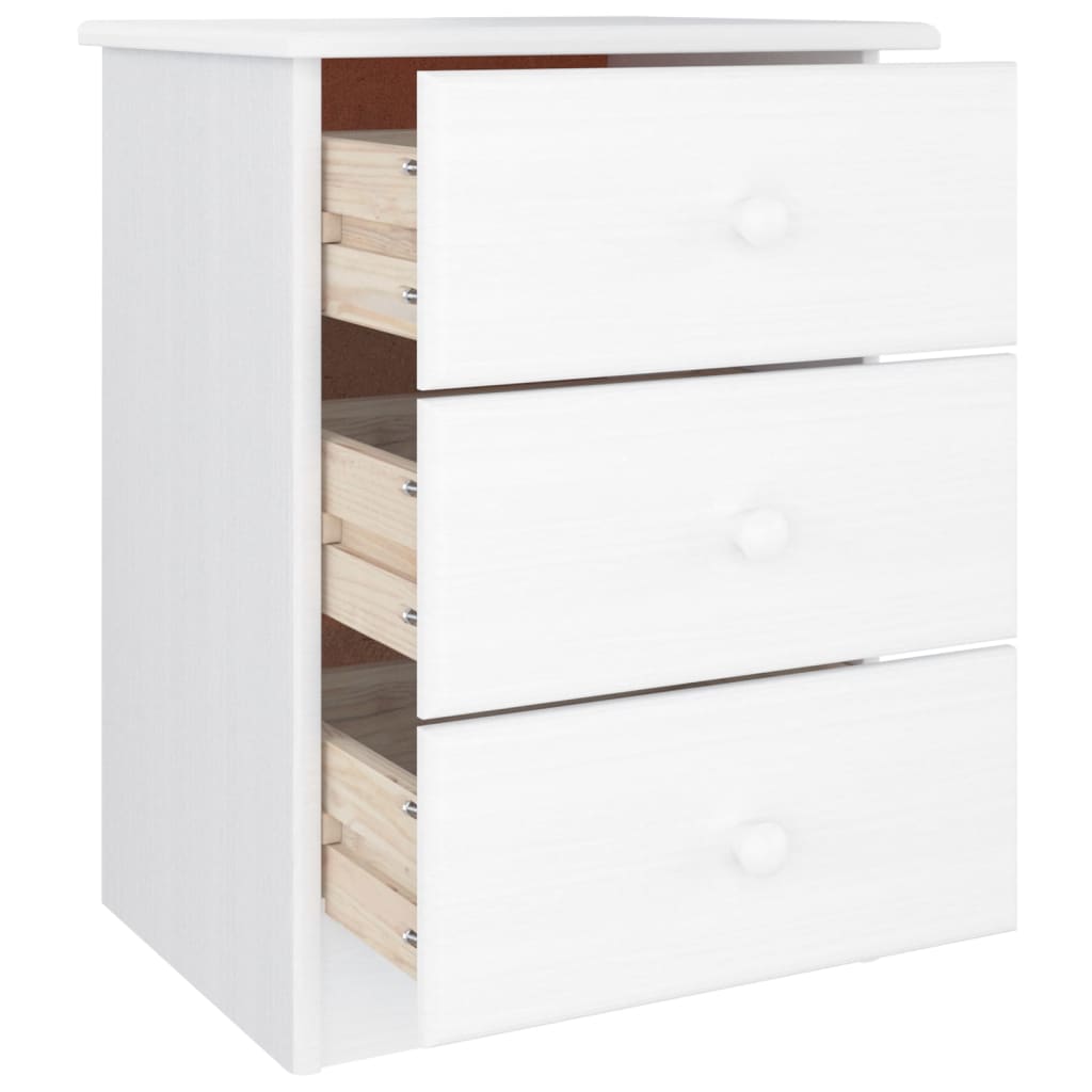 Table de chevet ALTA blanc 41x35x55,5 cm bois de pin massif - XIOS