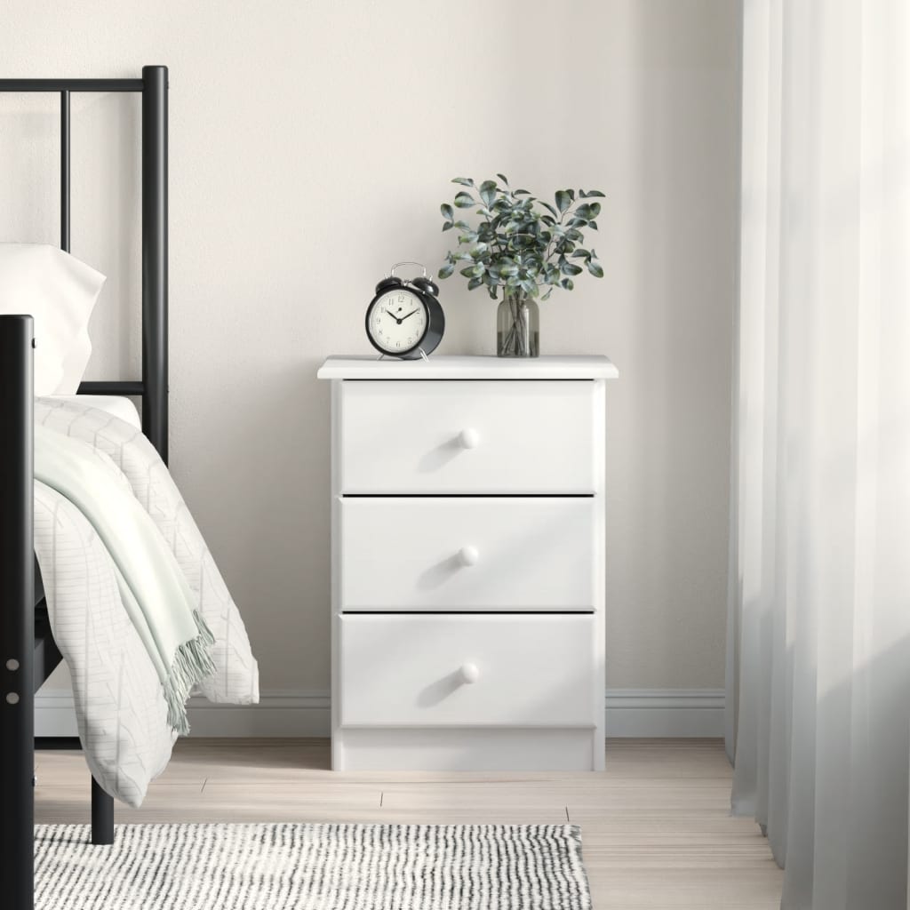 Table de chevet ALTA blanc 41x35x55,5 cm bois de pin massif - XIOS