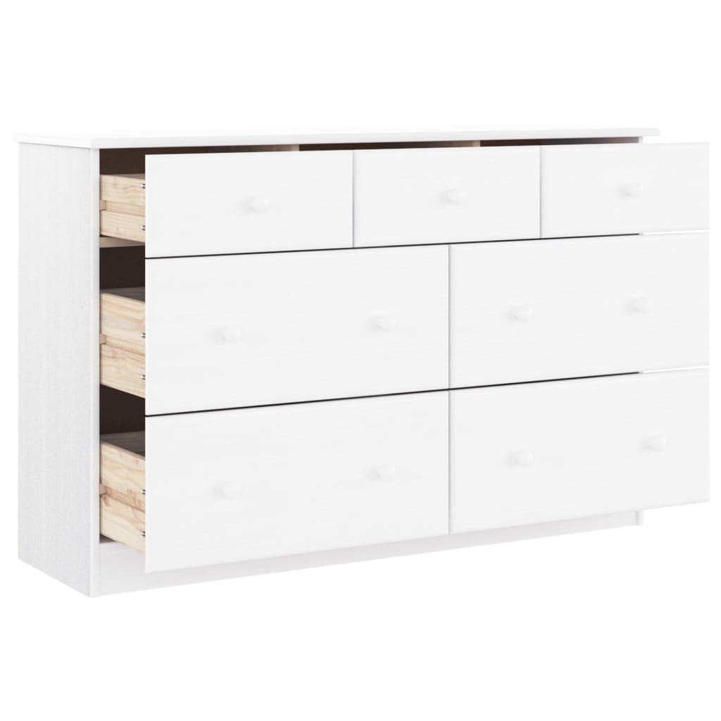Commode ALTA blanc 112x35x73 cm bois massif de pin - XIOS