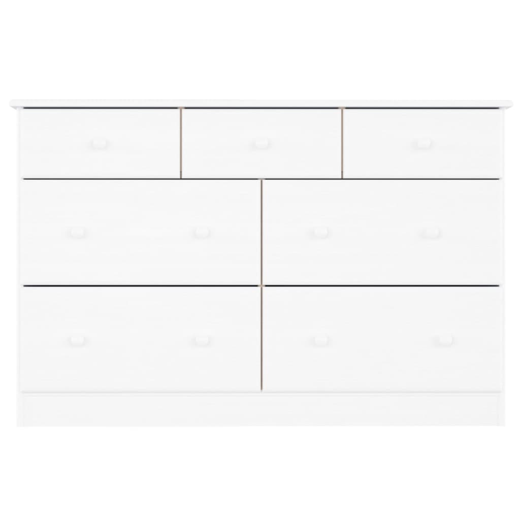 Commode ALTA blanc 112x35x73 cm bois massif de pin