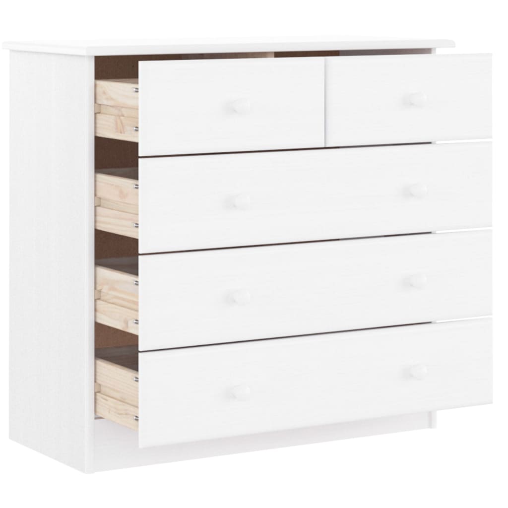 Commode ALTA blanc 77x35x73 cm bois massif de pin - XIOS