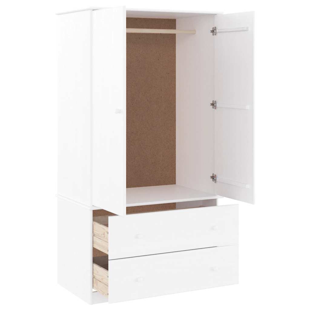 Garde-robe ALTA blanc 90x55x170 cm bois massif de pin - XIOS