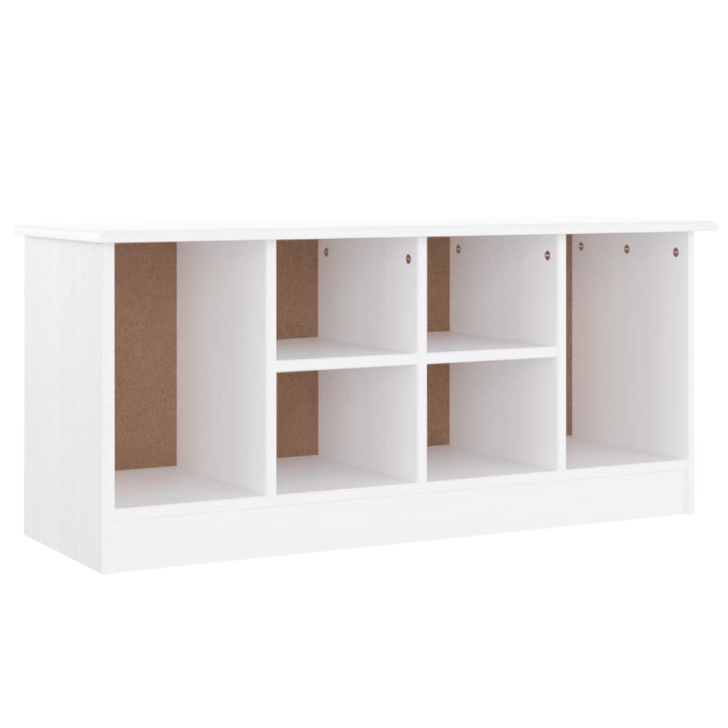 Banc à chaussures ALTA blanc 100x35x45 cm bois massif de pin - XIOS