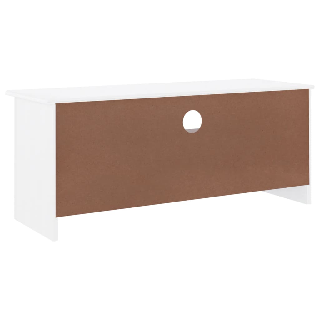 Meuble TV et tiroirs ALTA blanc 100x35x41 cm bois massif de pin - XIOS