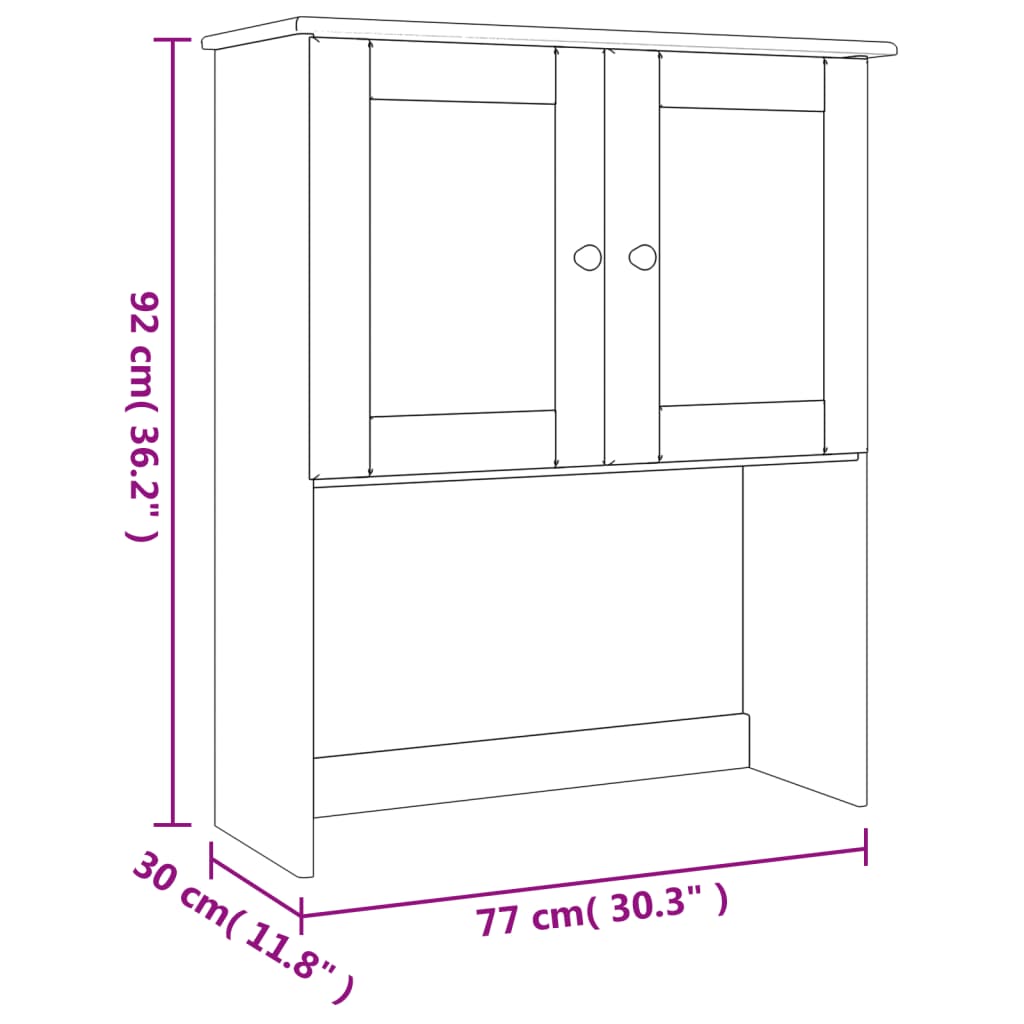 Dessus de commode ALTA 77x30x92 cm bois massif de pin - XIOS